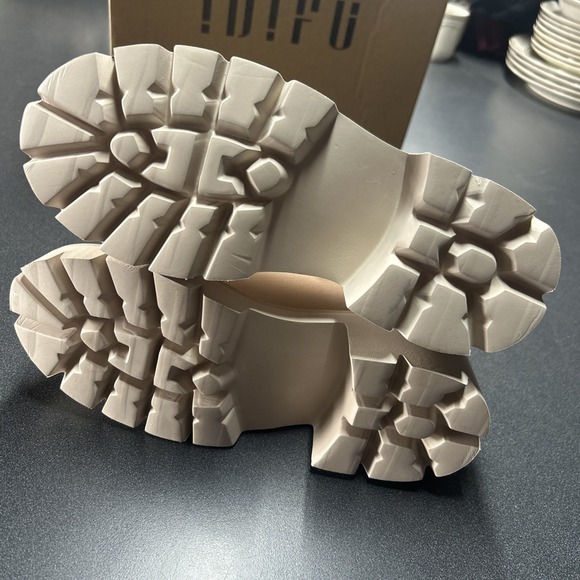 Elastic Chelsea Ankle Boots Fashion Low Chunky Heel Platform Short Booties 7.5 - Picture 7 of 8